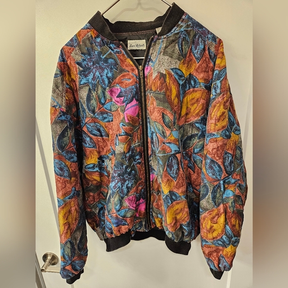 Vintage - Silk Sara Roberts NWOT Bomber Jacket - Size L - Picture 1 of 10
